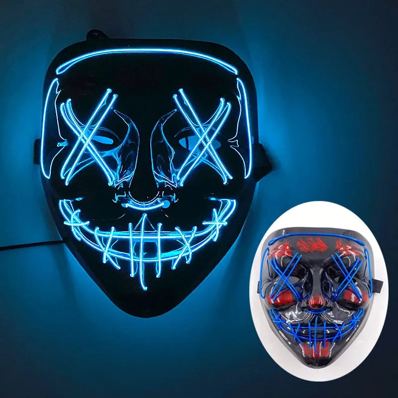 Wireless Halloween Neon Led Purge Mask