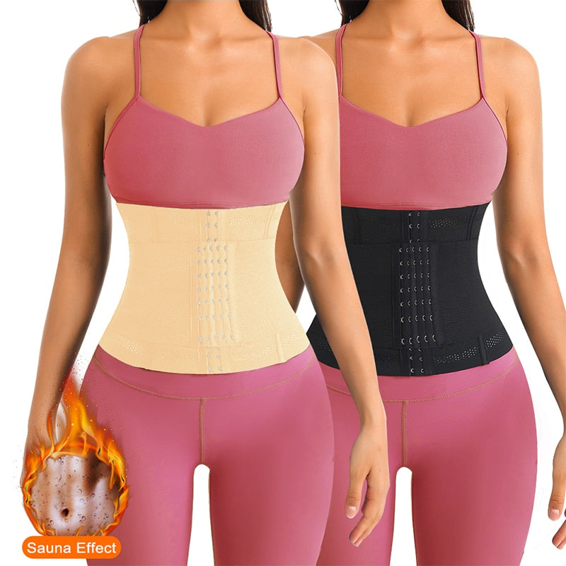 MISTHIN Double Belt Waist Cincher Trainer Slimming Faja Body Shaper Latex Corset Adjustable Shapewear Flat Belly Postpartum Wrap - Mike Armstrong