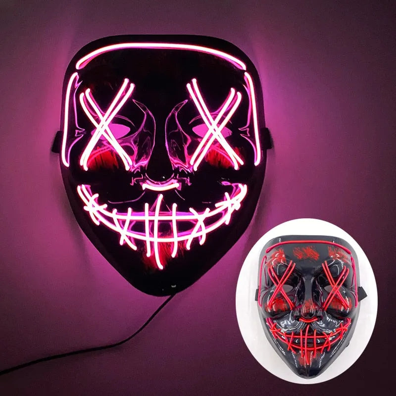 Wireless Halloween Neon Led Purge Mask