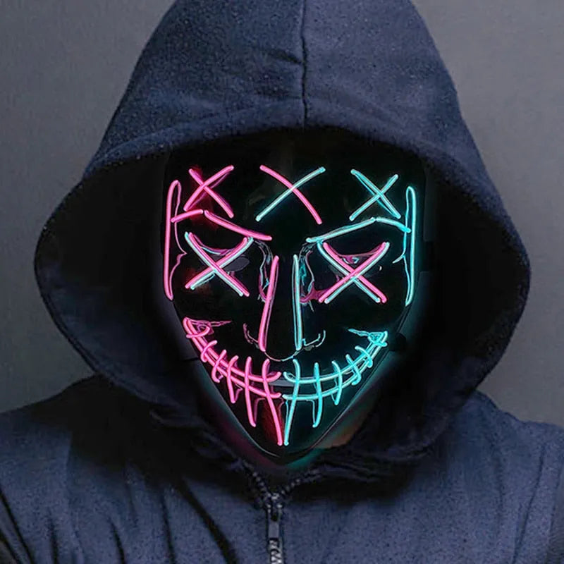 Wireless Halloween Neon Led Purge Mask