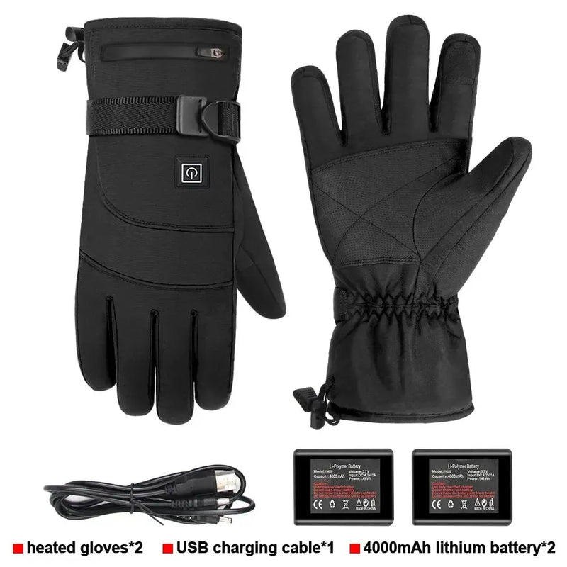 Heated Gloves Eletric Thermal Heat Gloves Winter Warm Skiing Snowboarding Hunting Fishing Waterproof Heated Rechargeable Gloves - Mike Armstrong