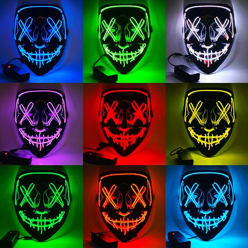 Halloween Neon Led Purge Mask - Mike Armstrong