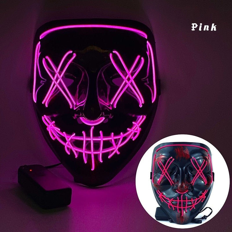 Halloween Neon Led Purge Mask - Mike Armstrong