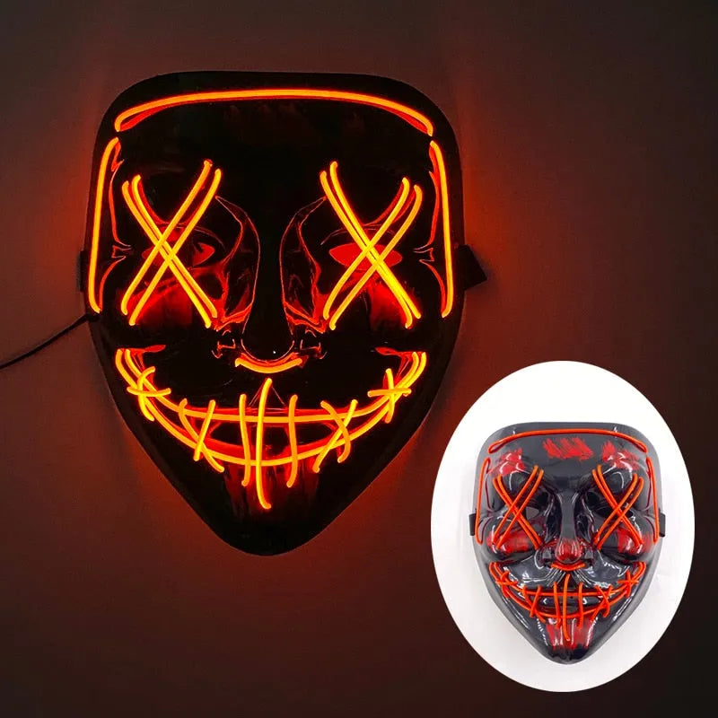 Wireless Halloween Neon Led Purge Mask