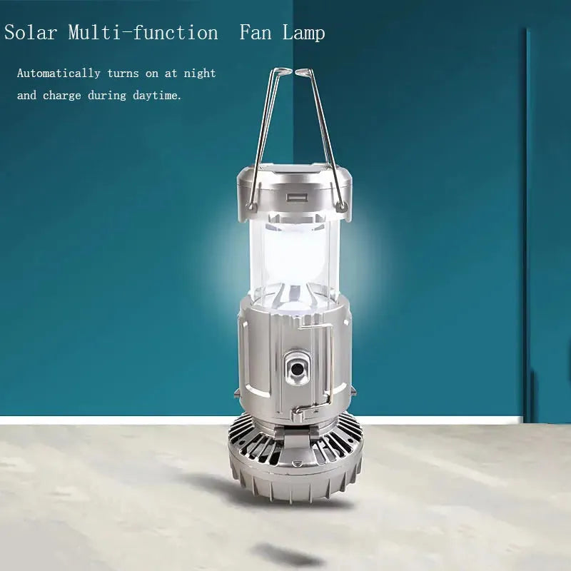 Solar Multi-function  Fan Lamp LED Lantern Camping Tent Lights Outdoor Lighting Floodlights Portable Lights Travel Flashlight