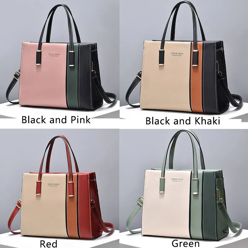 Patchwork Handbags For Women Adjustable Strap Top Handle Bag Large Capacity Totes Shoulder Bags Fashion Crossbody Bags - Mike Armstrong