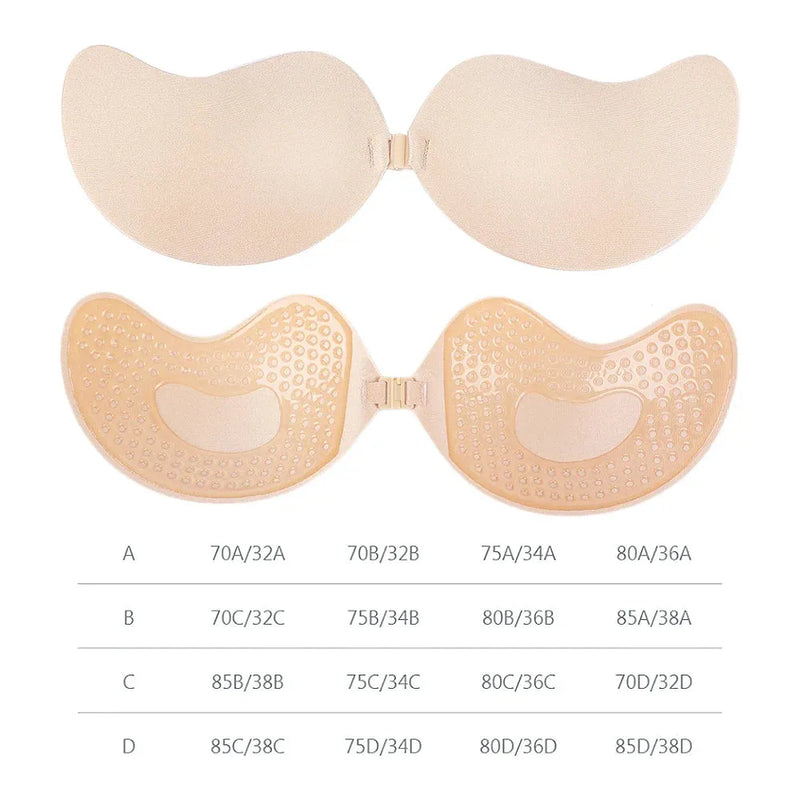 Invisible adhesive push-up bra