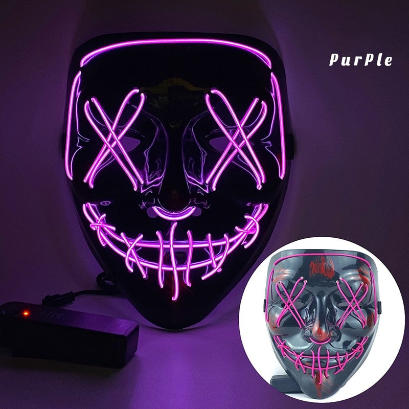 Halloween Neon Led Purge Mask - Mike Armstrong