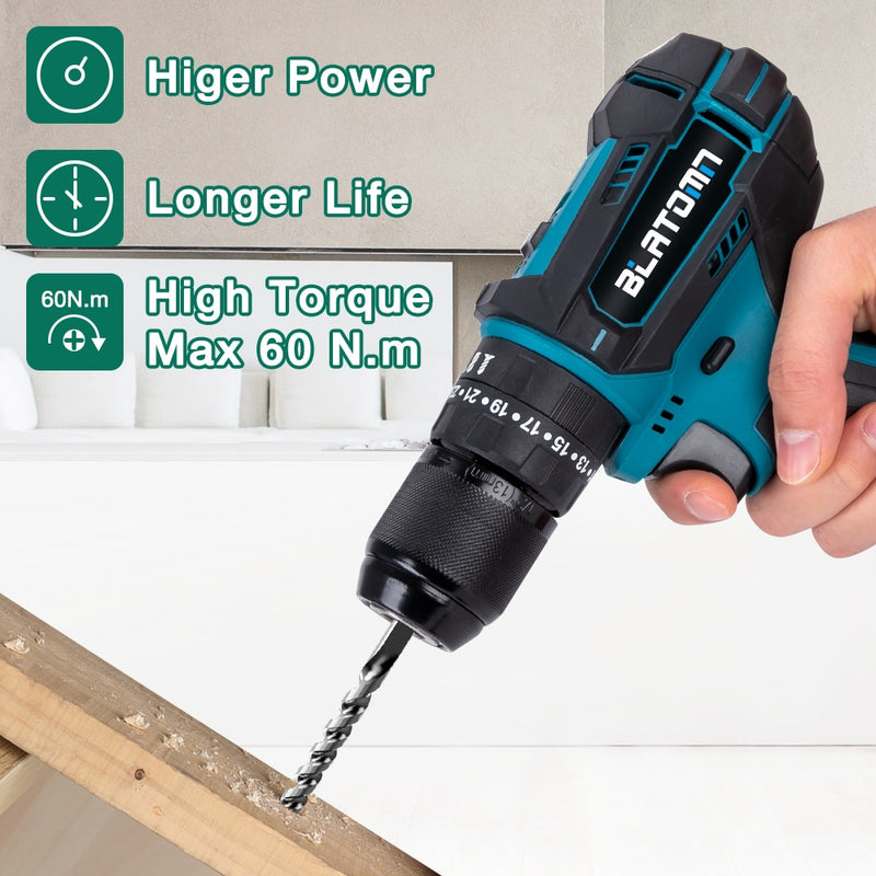 Cordless Impact Drill 2 Speed 21V Electric Screwdriver Home Mini 1500 Mah Lithium Battery Wireless Rechargeable Hand Dril - Mike Armstrong