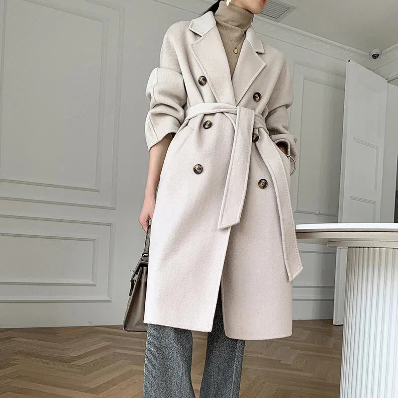 New Cashmere Coat Women's Classic Double-breasted - Mike Armstrong