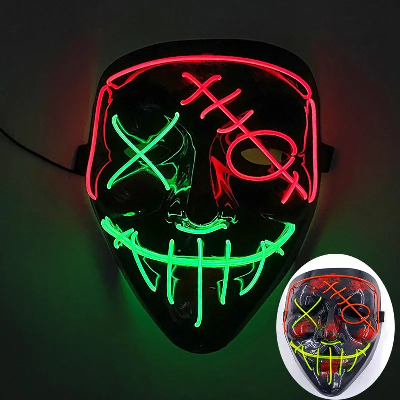 Wireless Halloween Neon Led Purge Mask