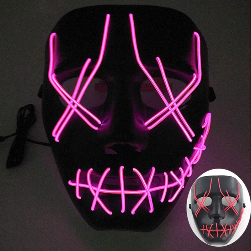 Wireless Halloween Neon Led Purge Mask