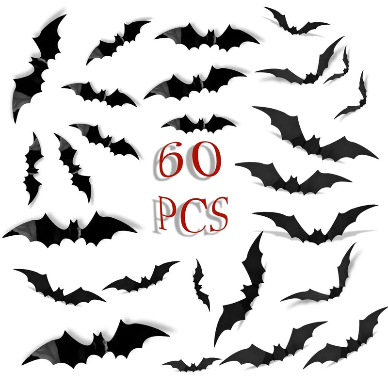 3d Black Pvc Bat Halloween Party Diy Decor Wall Sticker Party Scary Decos For Halloween Decoration Wall Atmosphere Decoration