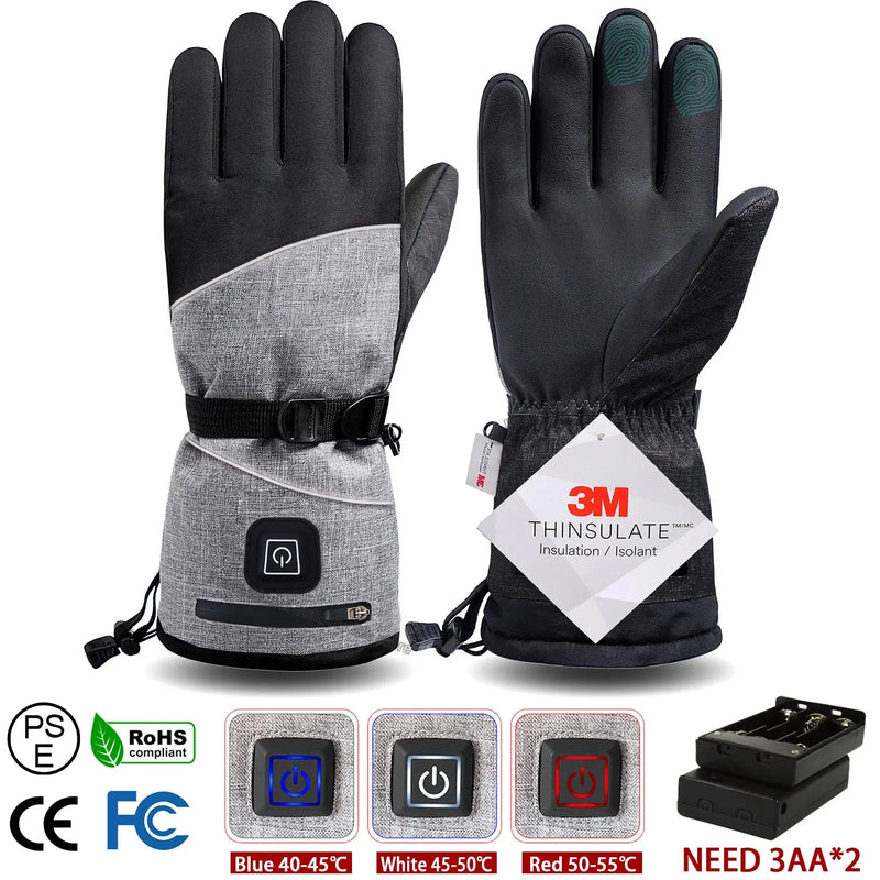 Electric Thermal Gloves Waterproof Heated for Cycling Motorcycle Bicycle Ski Outdoor - Mike Armstrong