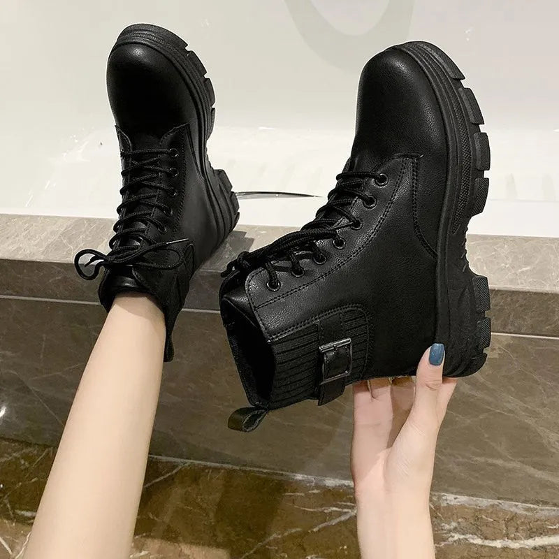 Woman Boots Fashion Round  Ankle Boots Winter