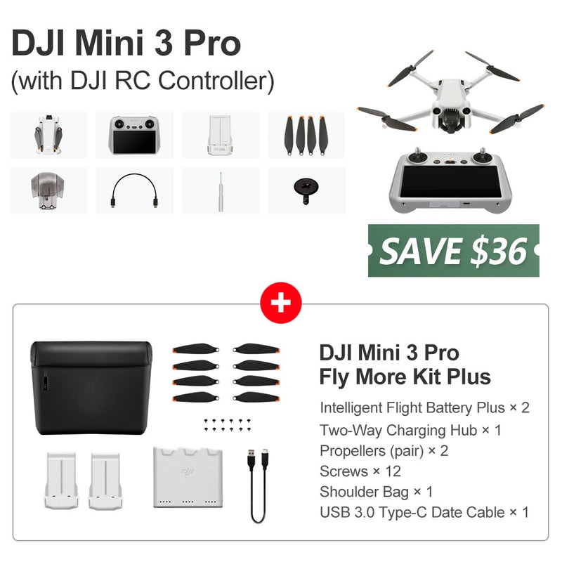 DJI Mini 3 Pro Drone 4K Professional GPS Quadcopter 60fps HD Video Photo 34min Max Flight Time Tri-Directional Obstacle Sensing - Mike Armstrong