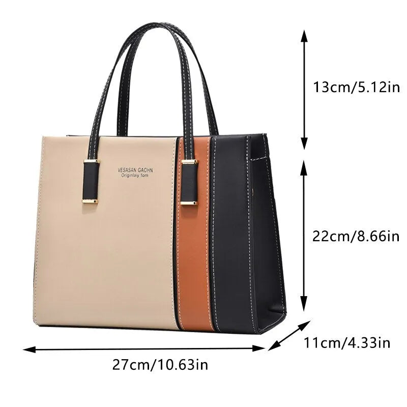 Patchwork Handbags For Women Adjustable Strap Top Handle Bag Large Capacity Totes Shoulder Bags Fashion Crossbody Bags - Mike Armstrong