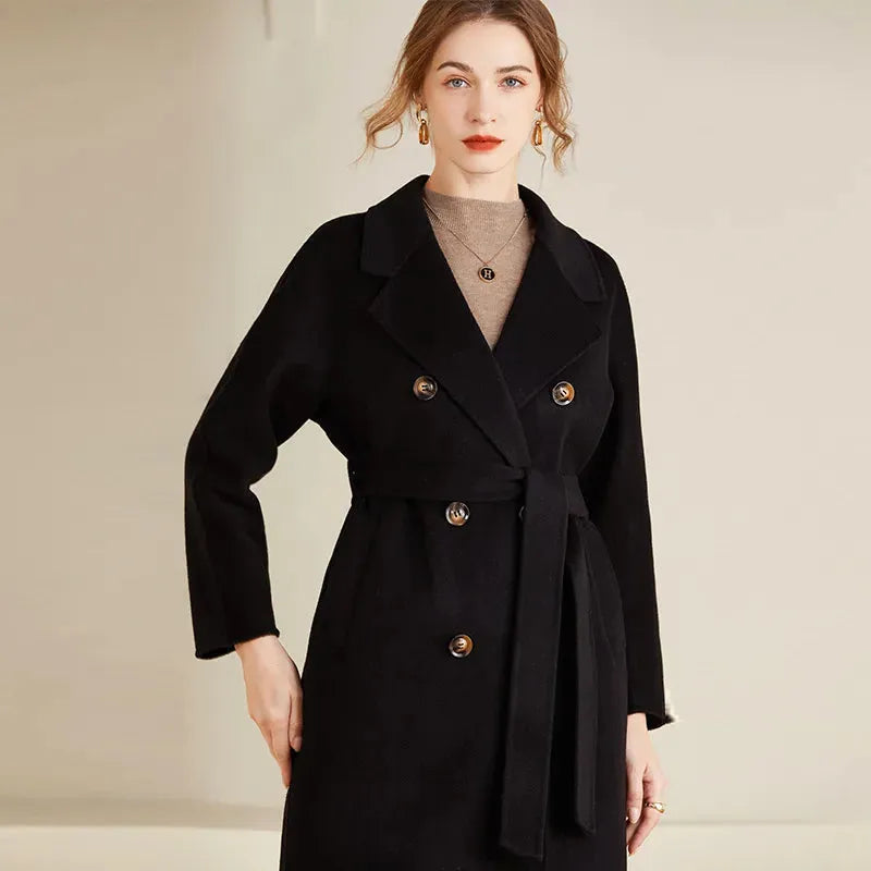 New Cashmere Coat Women's Classic Double-breasted - Mike Armstrong