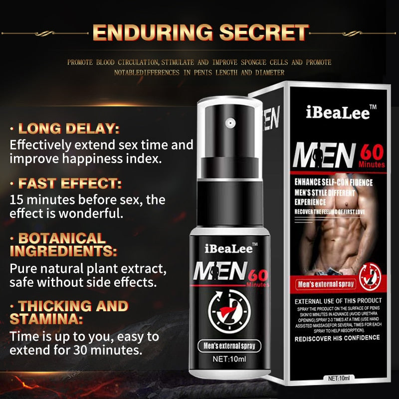 iBeaLee Sex Delay Spray For Men Big Male Lasting Products Anti Premature Ejaculation Prolong 60 Minutes Penis Enlargment Oils - Mike Armstrong