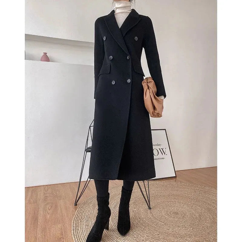 Trench Coat Women Streetwear Double Breasted Wool - Mike Armstrong