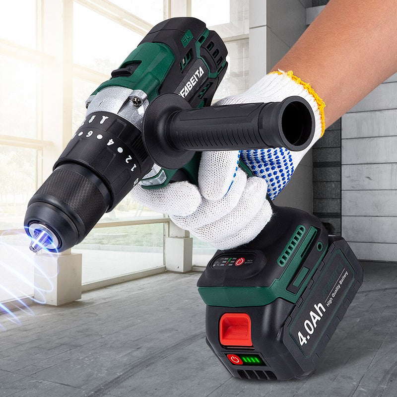 3 in 1 Brushless Motor Impact Drill 21V Cordless Screwdriver Power Tools With 3.0AH Lithium Battery