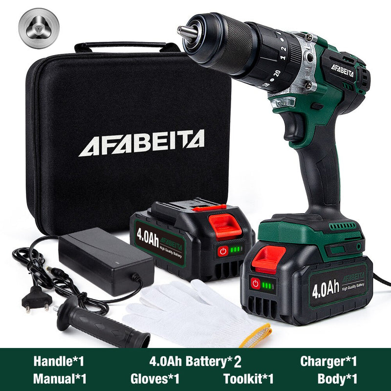 3 in 1 Brushless Motor Impact Drill 21V Cordless Screwdriver Power Tools With 3.0AH Lithium Battery