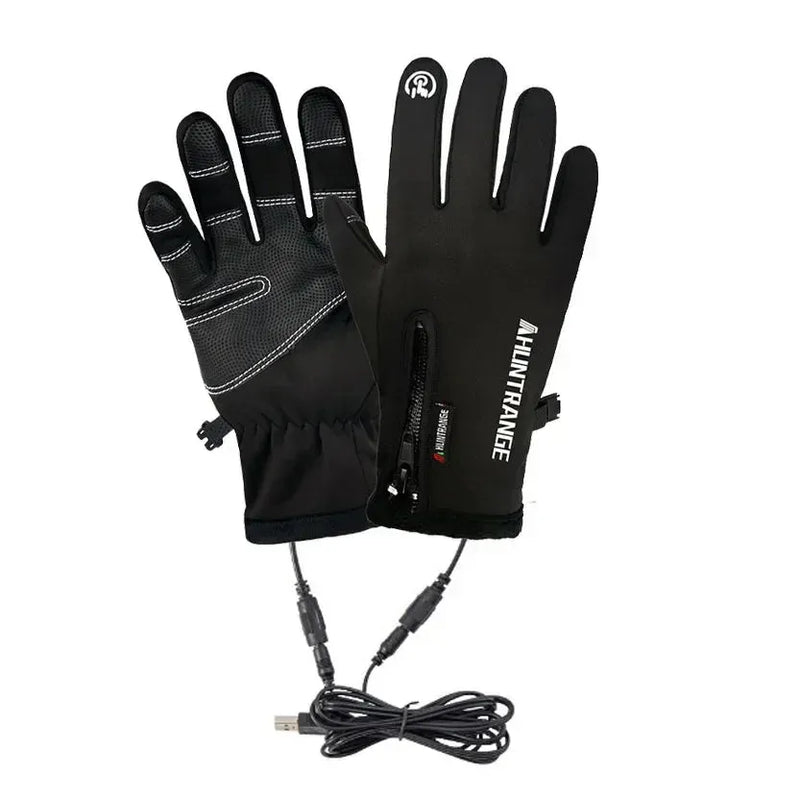 USB Heated Gloves Touch Screen Heating Waterproof Electric Heated Gloves Unisex Thermal Mittens for Outdoor Fishing Motorcycle