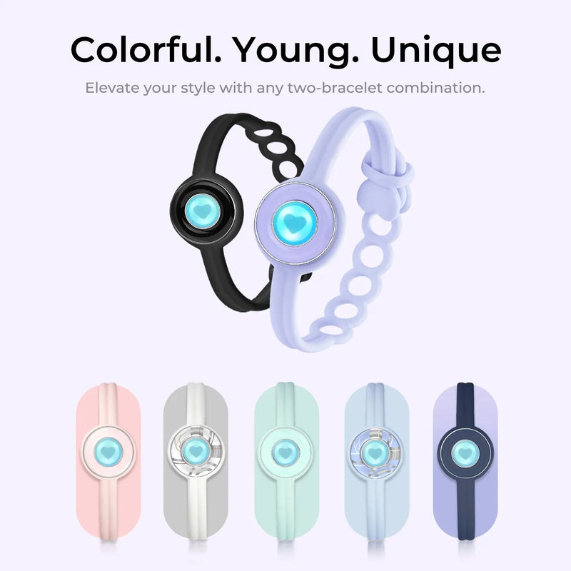 totwoo Candy Long Distance Touch Single Bracelet-Colorful Band Bracelet, Vibration & Light up for Love Couples Bracelet