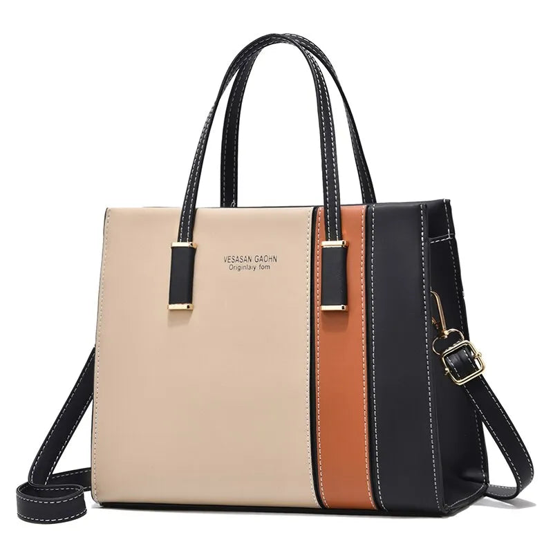 Patchwork Handbags For Women Adjustable Strap Top Handle Bag Large Capacity Totes Shoulder Bags Fashion Crossbody Bags - Mike Armstrong