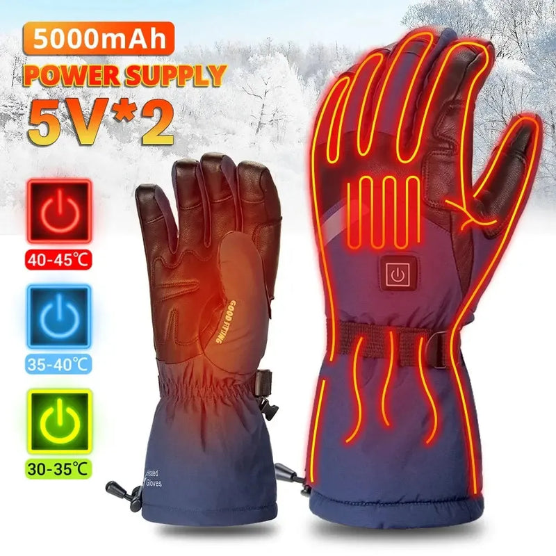 Heated Gloves Eletric Thermal Heat Gloves Winter Warm Skiing Snowboarding Hunting Fishing Waterproof Heated Rechargeable Gloves - Mike Armstrong