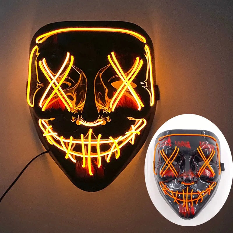 Wireless Halloween Neon Led Purge Mask