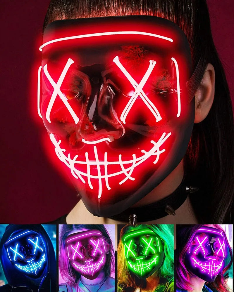 Wireless Halloween Neon Led Purge Mask