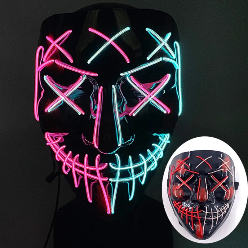 Wireless Halloween Neon Led Purge Mask