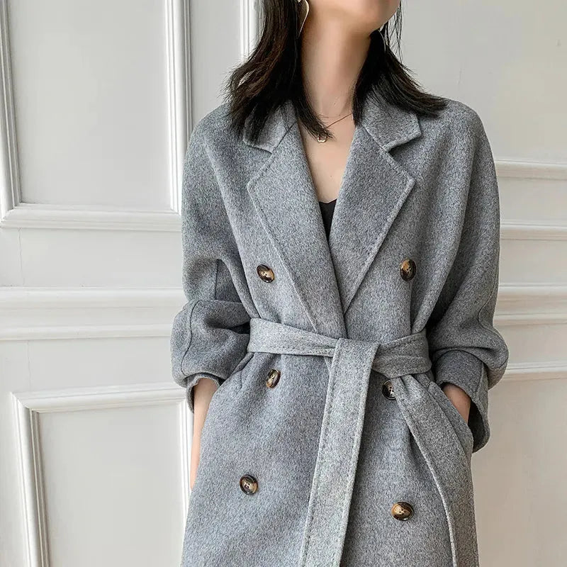 New Cashmere Coat Women's Classic Double-breasted - Mike Armstrong