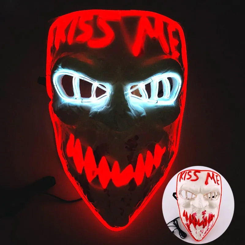 Wireless Halloween Neon Led Purge Mask