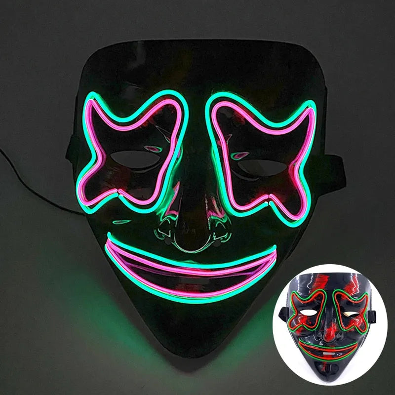 Wireless Halloween Neon Led Purge Mask