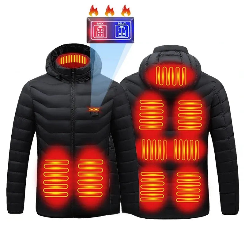 17 Areas Men Heated Vest Jacket Heated Winter Womens Electric USB Heater Tactical Jacket Man Thermal Vest Body Warmer Coat 6XL