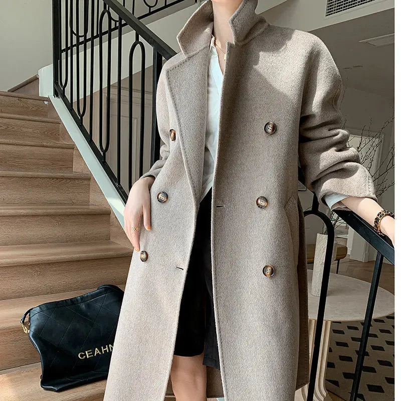 New Cashmere Coat Women's Classic Double-breasted - Mike Armstrong