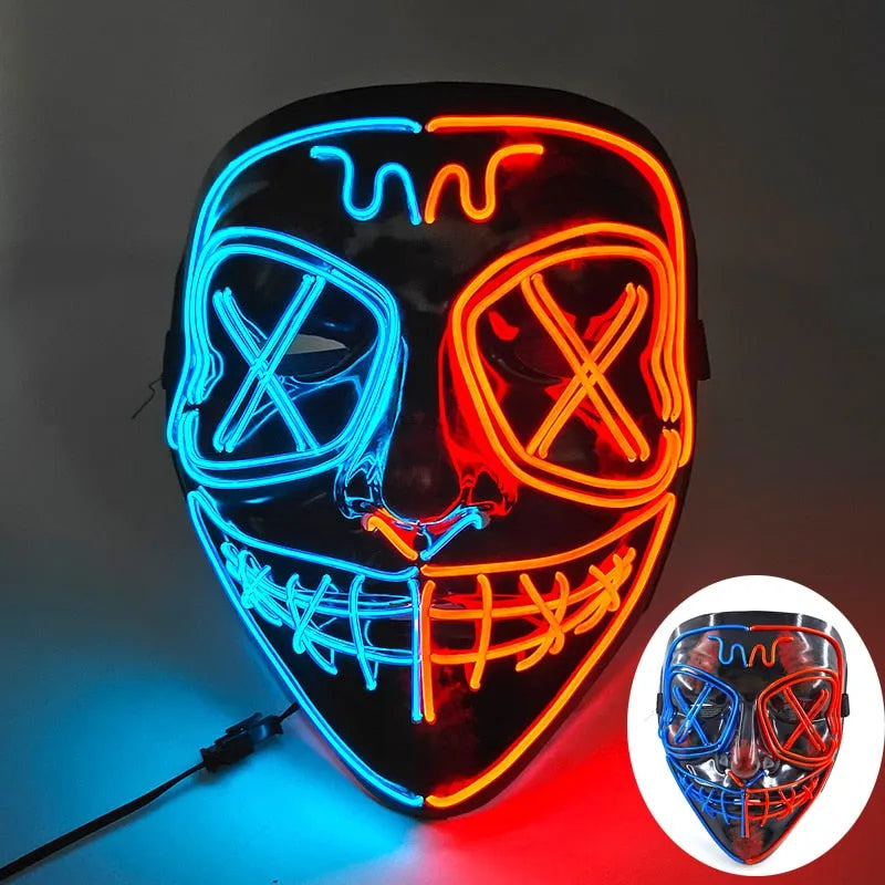 Wireless Halloween Neon Led Purge Mask