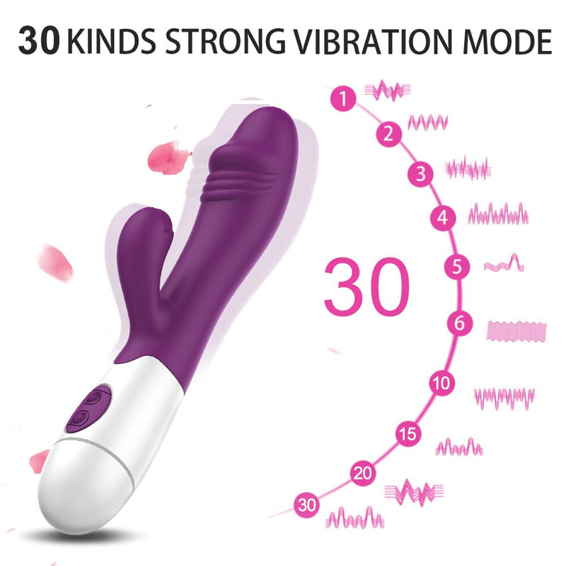 Dildo Rabbit Vibrator Erotic Vibrators For Women 30 Frequency Dual Vibrating G-spot Masturbator Sex Toys Anal Vagina Massage