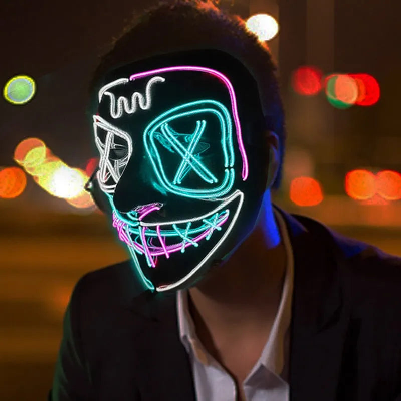 Wireless Halloween Neon Led Purge Mask