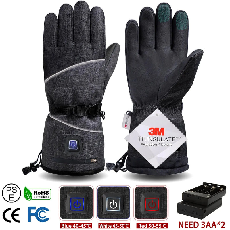 Electric Thermal Gloves Waterproof Heated for Cycling Motorcycle Bicycle Ski Outdoor - Mike Armstrong