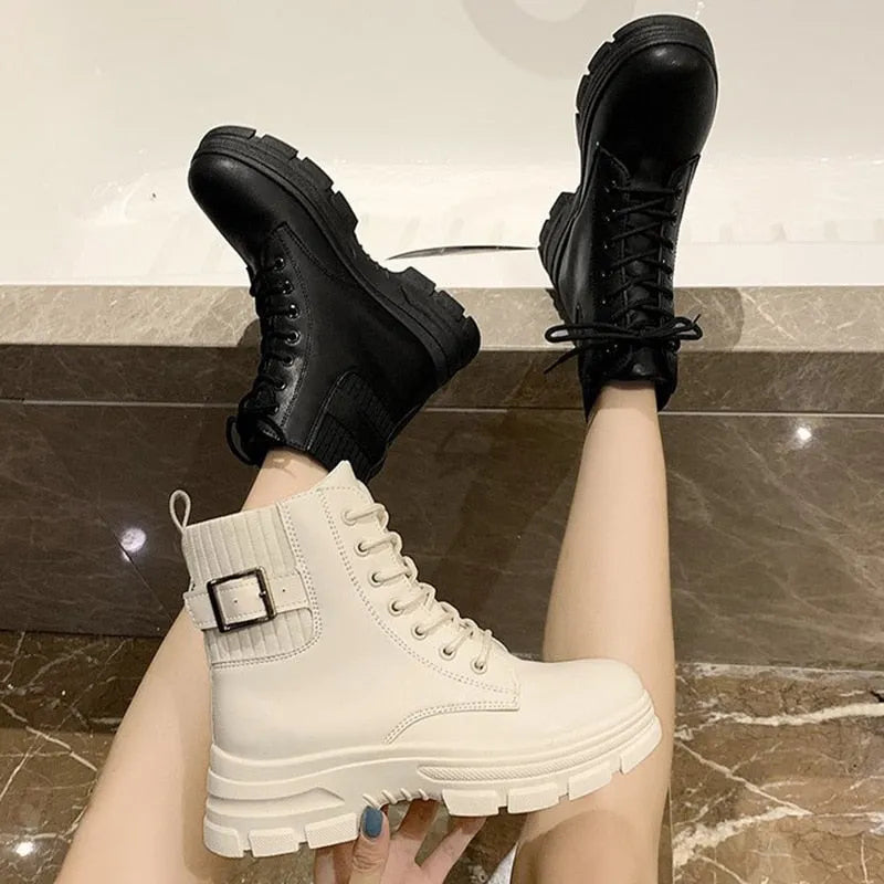 Woman Boots Fashion Round  Ankle Boots Winter