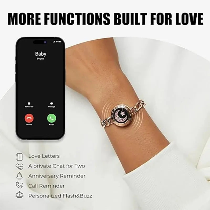 TOTWOO Long Distance Touch Bracelets, Vibration & Light up for Love Couples Bracelets | Girlfriend Bluetooth Pairing  Jewelry