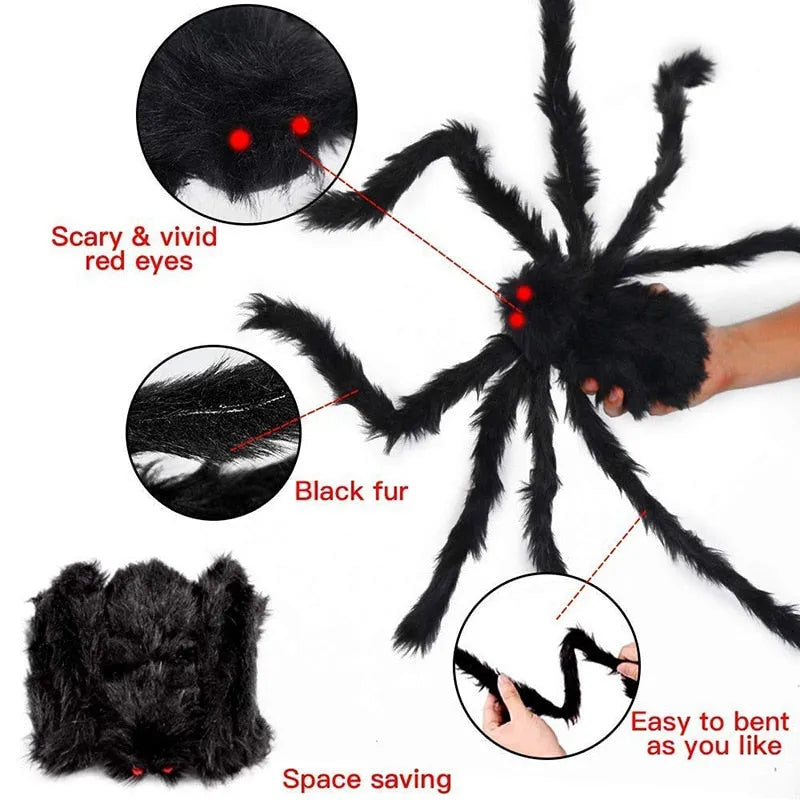 New Halloween Party Decoration Giant Black Plush Spider - Mike Armstrong