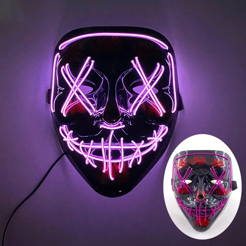 Wireless Halloween Neon Led Purge Mask