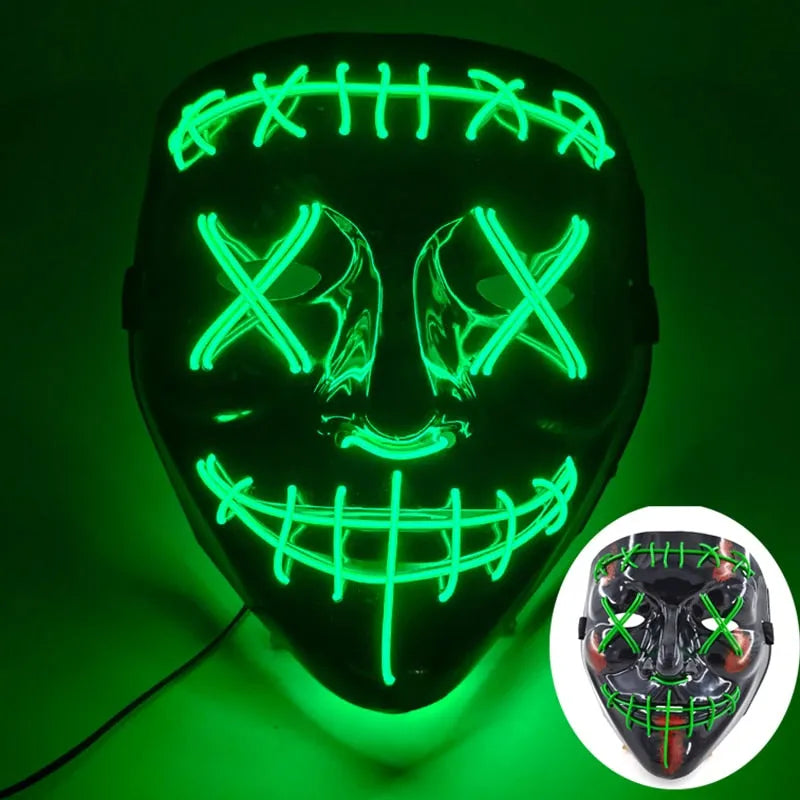 Wireless Halloween Neon Led Purge Mask