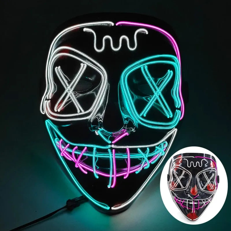 Wireless Halloween Neon Led Purge Mask