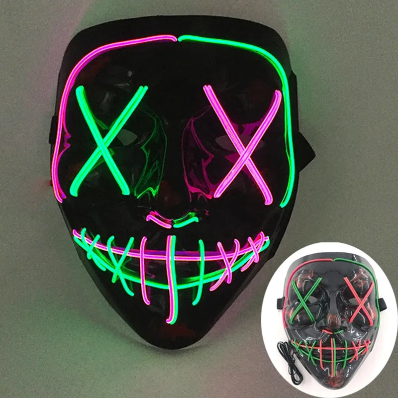 Wireless Halloween Neon Led Purge Mask