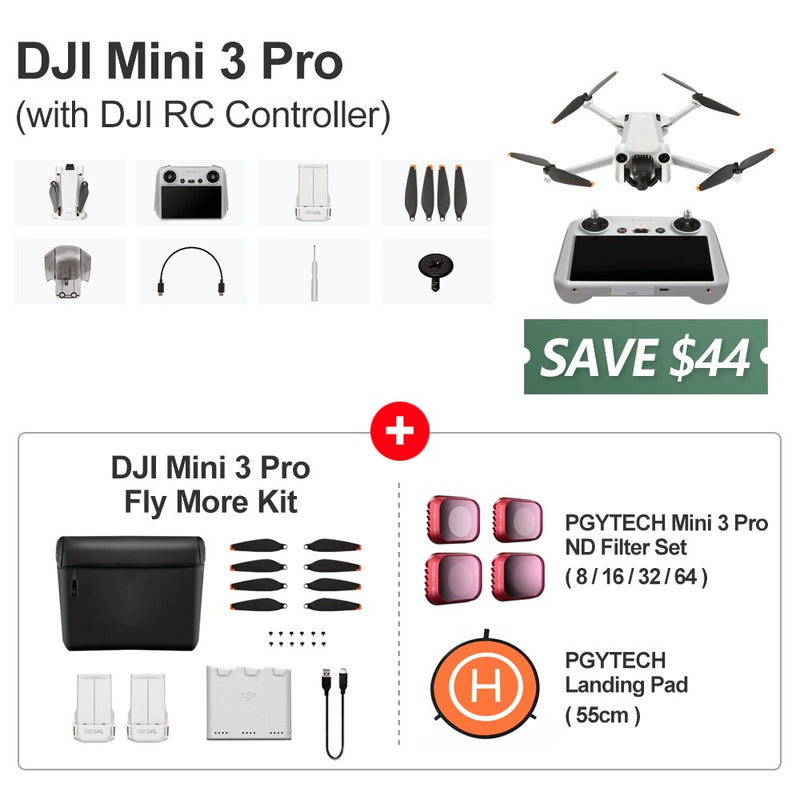 DJI Mini 3 Pro Drone 4K Professional GPS Quadcopter 60fps HD Video Photo 34min Max Flight Time Tri-Directional Obstacle Sensing - Mike Armstrong